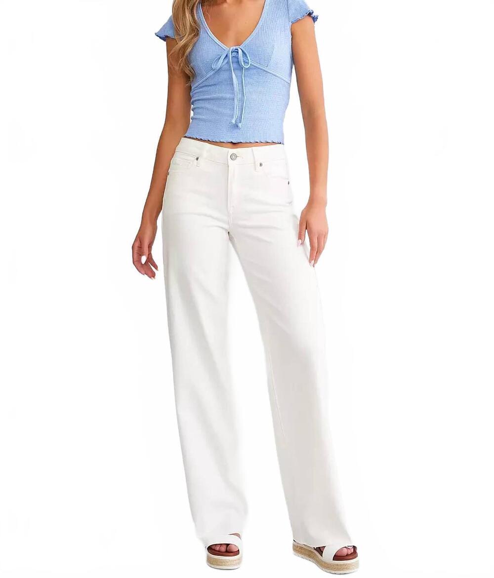 NEW HIDDEN logan high rise dad jean in pearl